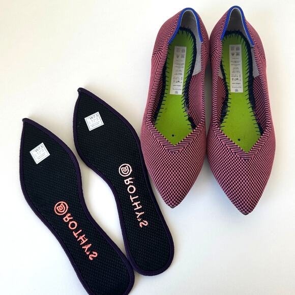 Rothy’s Rose Double Stitch Pointed Toe Flats Size 7.5 - Picture 3 of 13